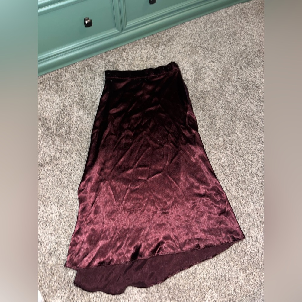 H&M silky maroon skirt